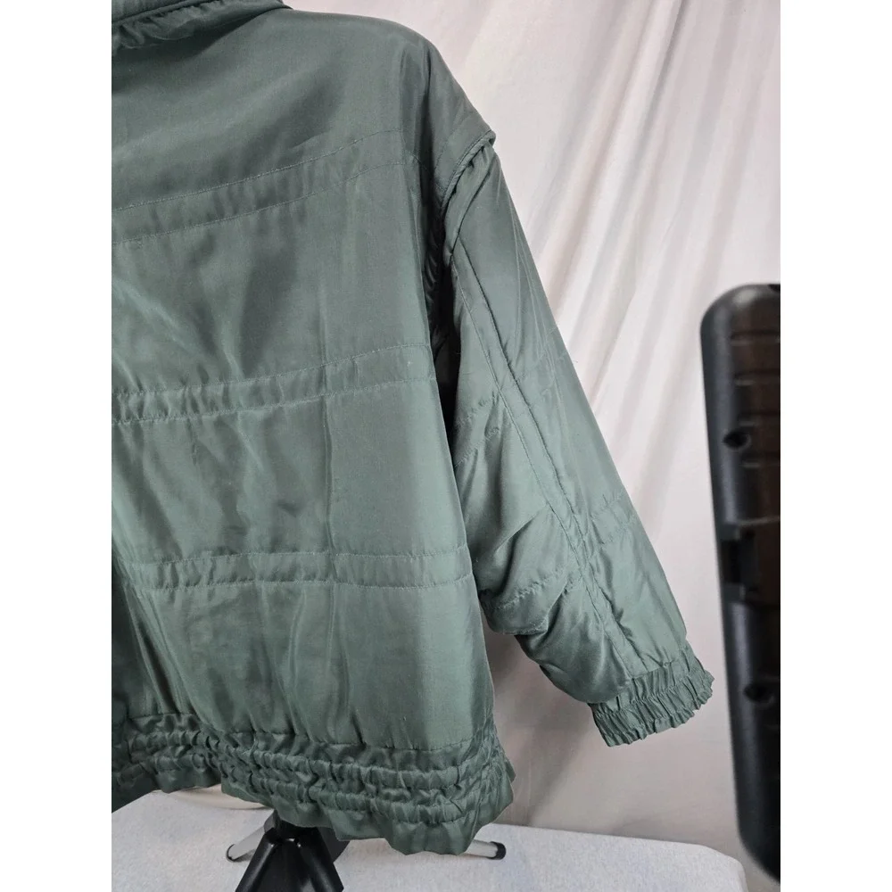 vintage London Fog‎ green bomber jacket with a quilted design & collar Large L